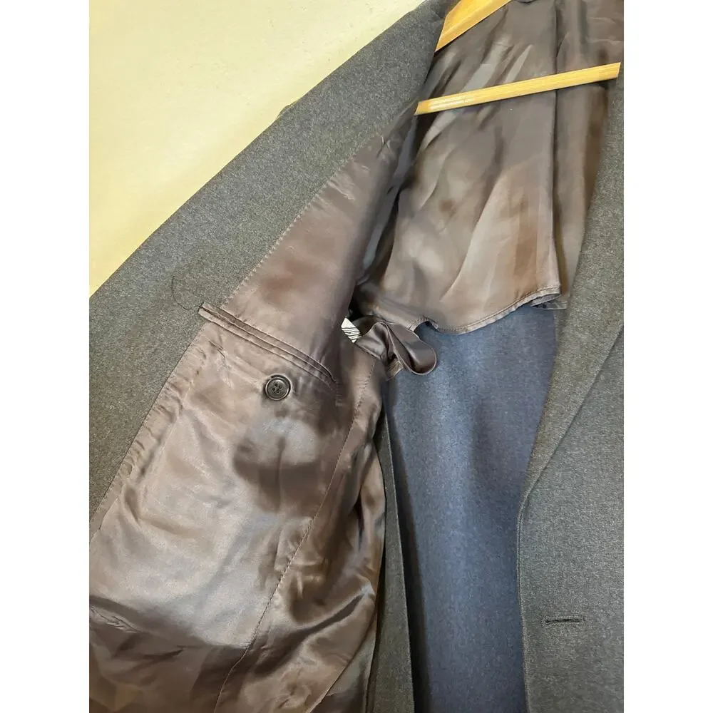 Brooks Brother Wool Mens Suit Jacket Size 40R Dark Gray Grey Blazer Work Jacket